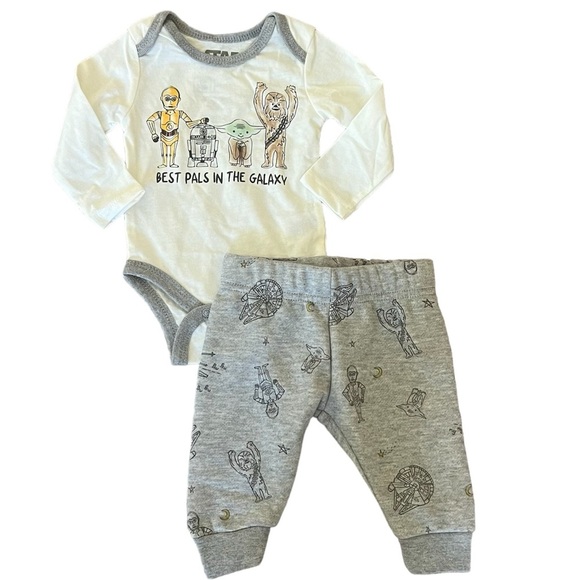 Star Wars Other - STAR WARS Boys Infant One Piece Bodysuit Long Sleeve and Jogging Pants| 0-3M